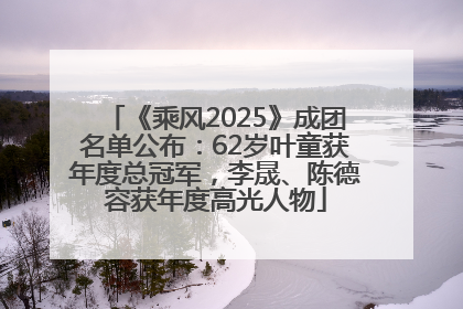 《乘风2025》成团名单公布：62岁叶童获年度总冠军，李晟、陈德容获年度高光人物