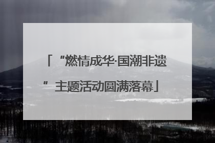 “燃情成华·国潮非遗”主题活动圆满落幕