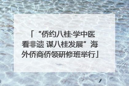 “侨约八桂·学中医 看非遗 谋八桂发展”海外侨商侨领研修班举行