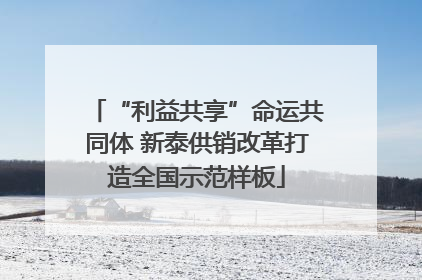 “利益共享”命运共同体 新泰供销改革打造全国示范样板