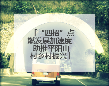 “四招”点燃发展加速度 助推平阳山村乡村振兴