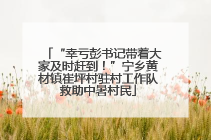 “幸亏彭书记带着大家及时赶到！”宁乡黄材镇崔坪村驻村工作队救助中暑村民