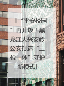 “平安校园”再升级！黑龙江大兴安岭公安打造“三位一体”守护新模式
