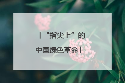 “指尖上”的中国绿色革命