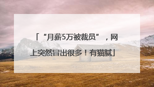“月薪5万被裁员”，网上突然冒出很多！有猫腻