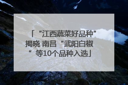 “江西蔬菜好品种”揭晓 南昌“武阳白椒”等10个品种入选