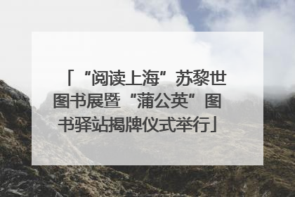 “阅读上海”苏黎世图书展暨“蒲公英”图书驿站揭牌仪式举行