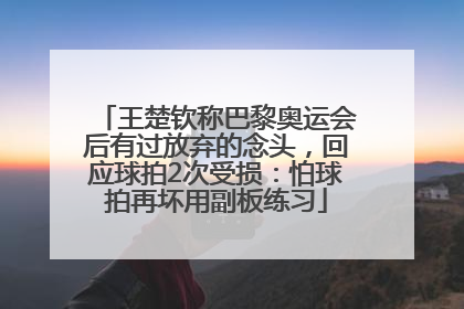 王楚钦称巴黎奥运会后有过放弃的念头，回应球拍2次受损：怕球拍再坏用副板练习