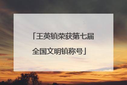 王英镇荣获第七届全国文明镇称号