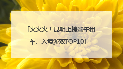 火火火！昆明上榜端午租车、入境游双TOP10