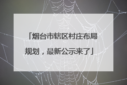 烟台市辖区村庄布局规划，最新公示来了