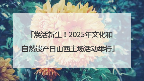 焕活新生！2025年文化和自然遗产日山西主场活动举行