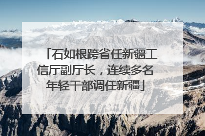 石如根跨省任新疆工信厅副厅长，连续多名年轻干部调任新疆