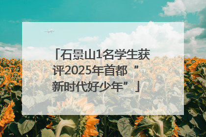 石景山1名学生获评2025年首都“新时代好少年”