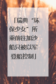 瑞典“环保少女”所乘前往加沙船只被以军登船控制