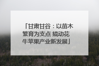甘肃甘谷：以苗木繁育为支点 撬动花牛苹果产业新发展