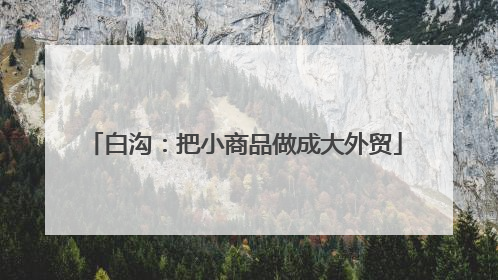 白沟：把小商品做成大外贸