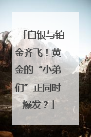 白银与铂金齐飞！黄金的“小弟们”正同时爆发？