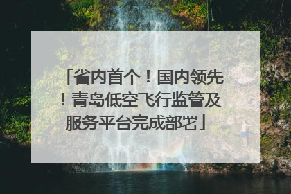 省内首个！国内领先！青岛低空飞行监管及服务平台完成部署