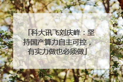 科大讯飞刘庆峰：坚持国产算力自主可控，有实力做也必须做