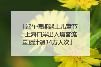 端午假期遇上儿童节，上海口岸出入境客流量预计超34万人次