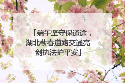 端午坚守保通途，湖北蕲春道路交通亮剑执法护平安