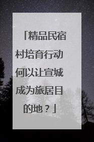 精品民宿村培育行动何以让宣城成为旅居目的地？