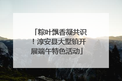 粽叶飘香凝共识！淳安县大墅镇开展端午特色活动