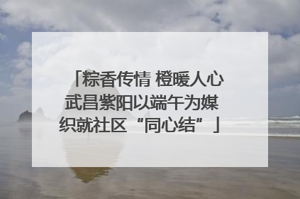 粽香传情 橙暖人心 武昌紫阳以端午为媒织就社区“同心结”