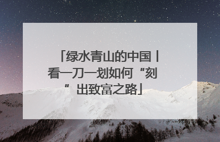 绿水青山的中国丨看一刀一划如何“刻”出致富之路