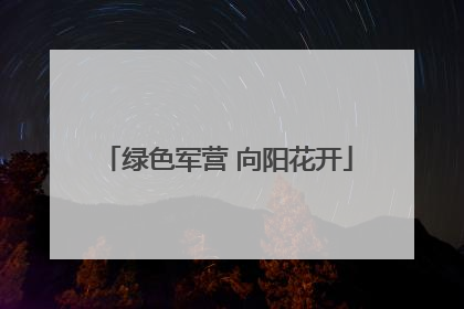 绿色军营 向阳花开