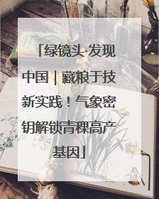 绿镜头·发现中国｜藏粮于技新实践！气象密钥解锁青稞高产基因