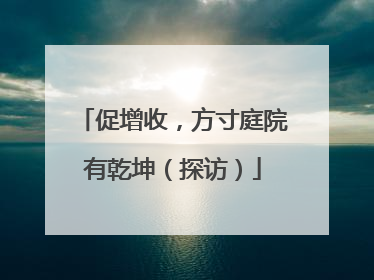 促增收，方寸庭院有乾坤（探访）