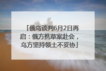 俄乌谈判6月2日再启：俄方携草案赴会，乌方坚持领土不妥协