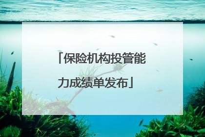 保险机构投管能力成绩单发布