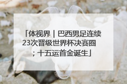 体视界｜巴西男足连续23次晋级世界杯决赛圈；十五运首金诞生