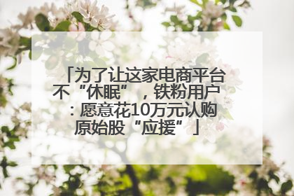 为了让这家电商平台不“休眠”，铁粉用户：愿意花10万元认购原始股“应援”