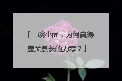 一碗小面，为何赢得壶关县长的力荐？