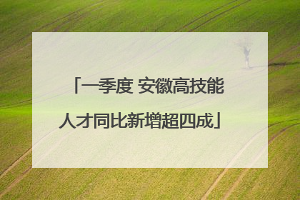 一季度 安徽高技能人才同比新增超四成