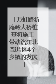 万虹路新庵岭大桥桩基将施工 带动洛江北部片区4个乡镇的发展