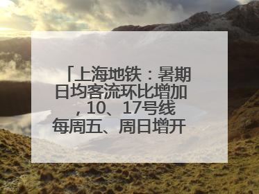 上海地铁：暑期日均客流环比增加，10、17号线每周五、周日增开加班车