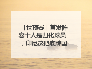 世预赛｜首发阵容十人是归化球员，印尼这把底牌国足如何应对？
