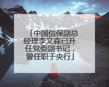 中国信保副总经理李文森已升任党委副书记，曾任职于央行