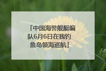 中国海警舰艇编队6月6日在我钓鱼岛领海巡航