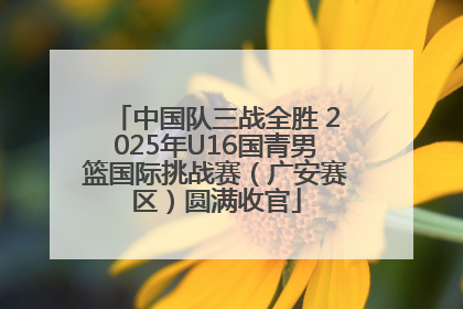 中国队三战全胜 2025年U16国青男篮国际挑战赛（广安赛区）圆满收官