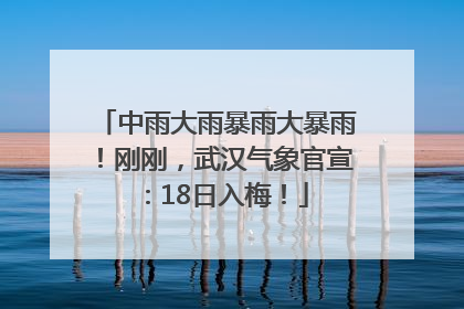 中雨大雨暴雨大暴雨！刚刚，武汉气象官宣：18日入梅！