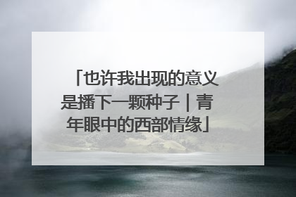 也许我出现的意义是播下一颗种子｜青年眼中的西部情缘