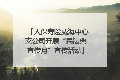 人保寿险威海中心支公司开展“民法典宣传月”宣传活动
