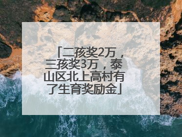 二孩奖2万，三孩奖3万，泰山区北上高村有了生育奖励金