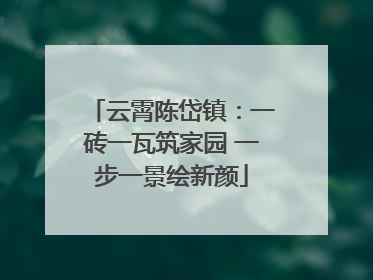 云霄陈岱镇：一砖一瓦筑家园 一步一景绘新颜